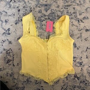 Edikted Sunny Yellow Corset Top